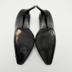 Pre Owned Off White Black Leather Arrow Embellished Pumps Size 41