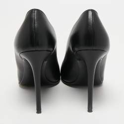 Pre Owned Off White Black Leather Arrow Embellished Pumps Size 41