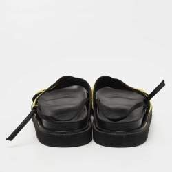 Off-White Yellow Canvas Virgil Abloh Belt Slingback Sandals Size 39 
