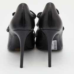 Pre Owned Off-White Black Leather Lace Up Pumps Size 39