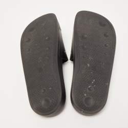 Off-White Black Rubber Corporate Print Flat Slides Size 39