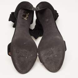 Pre Owned Off-White Black Suede Ankle Wrap Sandals Size 39