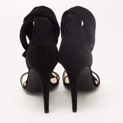 Pre Owned Off-White Black Suede Ankle Wrap Sandals Size 39