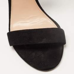 Pre Owned Off-White Black Suede Ankle Wrap Sandals Size 39