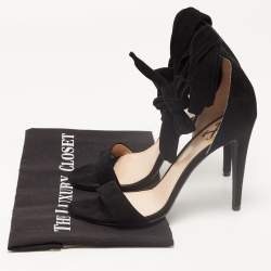 Pre Owned Off-White Black Suede Ankle Wrap Sandals Size 39