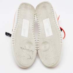 مملوكة مسبقًا Off-White Pink Python Embossed Leather Low 2.0 Sneakers Size 39