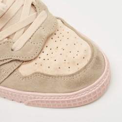 مملوكة مسبقًا Off-White Tricolor Suede and Fabric Floating Arrow Sneakers Size 38