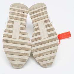 Pre Owned Off-White Grey/White Suede and Leather HG Runner Low Top Sneakers Size 40