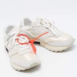 Pre Owned Off-White Grey/White Suede and Leather HG Runner Low Top Sneakers Size 40