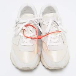 Pre Owned Off-White Grey/White Suede and Leather HG Runner Low Top Sneakers Size 40