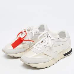 Pre Owned Off-White Grey/White Suede and Leather HG Runner Low Top Sneakers Size 40