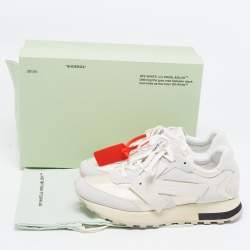 Pre Owned Off-White Grey/White Suede and Leather HG Runner Low Top Sneakers Size 40