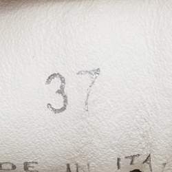 Pre Owned Off-White White/Black Leather and Suede 2.0 Low Top Sneakers Size 37