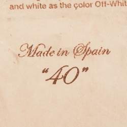 مملوكة مسبقًا Off-White Black Leather Lace Espadrille Flats Size 40