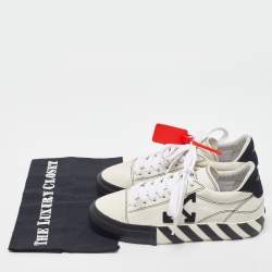 Pre Owned حذاء رياضي أوف وايت طراز منخفض من أعلى سويدي و جلد و كانفاس أصفر مقاس 36