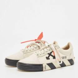 مملوكة مسبقًا Off-White White Canvas Vulcanized Sneakers Size 39