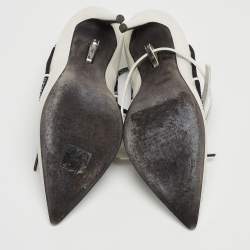 Pre Owned Off-White White Leather Lace Up Pumps Size 40