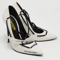 Pre Owned Off-White White Leather Lace Up Pumps Size 40