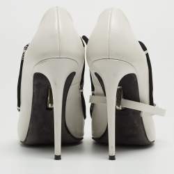 Pre Owned Off-White White Leather Lace Up Pumps Size 40