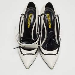 Pre Owned Off-White White Leather Lace Up Pumps Size 40