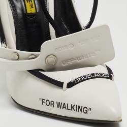 Pre Owned Off-White White Leather Lace Up Pumps Size 40