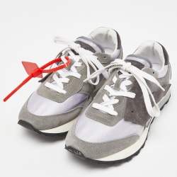 مملوكة مسبقًا Off-White Grey/Silver Suede and Fabric Low Top Sneakers Size 39