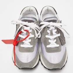 مملوكة مسبقًا Off-White Grey/Silver Suede and Fabric Low Top Sneakers Size 39