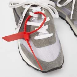مملوكة مسبقًا Off-White Grey/Silver Suede and Fabric Low Top Sneakers Size 39