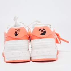 Off-White Orange/White Leather Out Of Office Low Top Sneakers Size 36