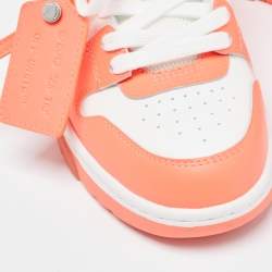 Off-White Orange/White Leather Out Of Office Low Top Sneakers Size 36