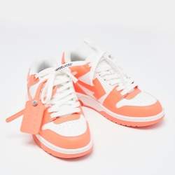 Off-White Orange/White Leather Out Of Office Low Top Sneakers Size 36