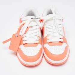 Off-White Orange/White Leather Out Of Office Low Top Sneakers Size 36