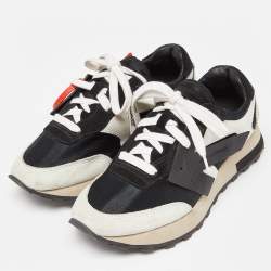 Pre Owned Off-White Black/Grey Suede and Fabric Arrow HG Runner Sneakers Size 36