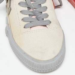 Pre Owned Off White Beige Canvas Low Top Sneakers Size 37