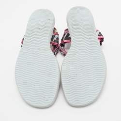 Pre Owned Off-White Multicolor Canvas Preloved Track Logo Slingback Sandals Size  41