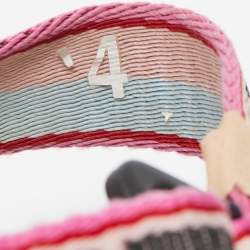 Pre Owned Off-White Multicolor Canvas Preloved Track Logo Slingback Sandals Size  41