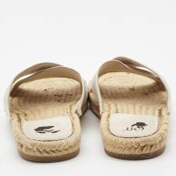 Pre Owned Off-White Grey Canvas Crisscross Espadrille Sandals Size 39