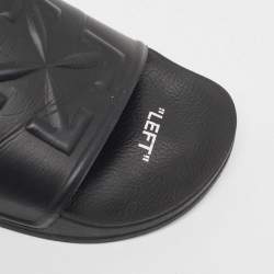 Off-White Black Rubber Arrow Pool Slides Size 41