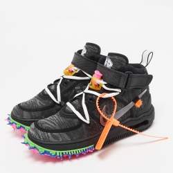 Off-White x Nike Black Mesh Air Force 1 Mid Sneakers Size 36.5