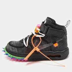 Off-White x Nike Black Mesh Air Force 1 Mid Sneakers Size 36.5