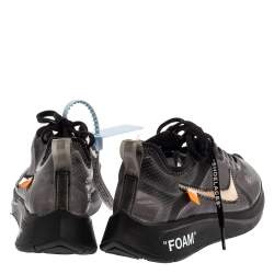 Nike x Off-White Black/Silver Mesh And Polyurethane Zoom Fly Sneakers Size 36.5 