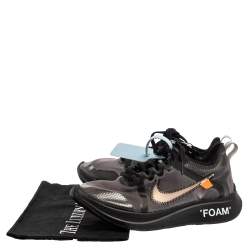 Nike x Off-White Black/Silver Mesh And Polyurethane Zoom Fly Sneakers Size 36.5 