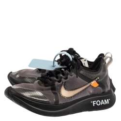 Nike x Off-White Black/Silver Mesh And Polyurethane Zoom Fly Sneakers Size 36.5 