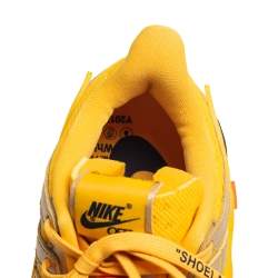 Pre Owned Off-White x Nike Yellow/Metallic Gold Leather And Fabric Dunk University Sneakers Size 39