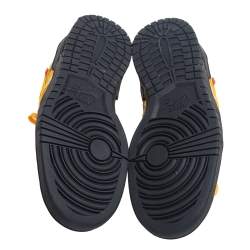 Pre Owned Off-White x Nike Yellow/Metallic Gold Leather And Fabric Dunk University Sneakers Size 39