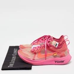 Off-White x Nike Pink Mesh Zoom Fly Low Top Sneakers Size 38.5
