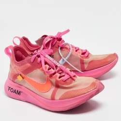 Off-White x Nike Pink Mesh Zoom Fly Low Top Sneakers Size 38.5