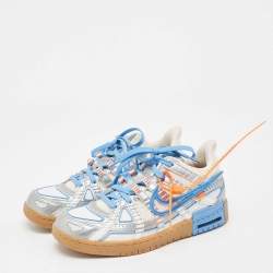 Off-White x Nike Multicolor Mesh and Leather Low Top Sneakers Size 37.5
