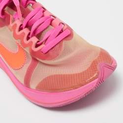Off White x Nike Shocking Pink Translucent Nylon The 10 Nike Zoom Fly Sneakers Size 38.5