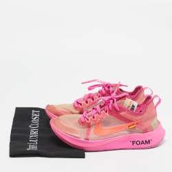 Off White x Nike Shocking Pink Translucent Nylon The 10 Nike Zoom Fly Sneakers Size 38.5